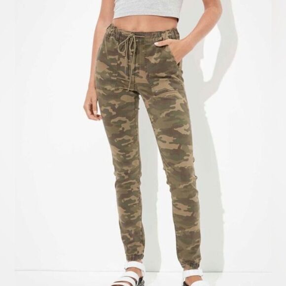 American Eagle Next Level Stretch Jegging Jogger Pants Size 0 Camo Print Stretch - Picture 1 of 10